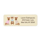 Gelukkige Pasen Welsh Terrier Honden Etiket (Voorkant)
