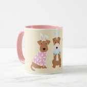 Gelukkige Pasen Welsh Terrier Honden Mok (Voorkant links)