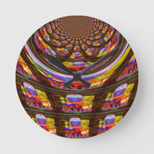 Gelukkige Pasen wenst Groeten Naadloze grafiek AR Ronde Klok