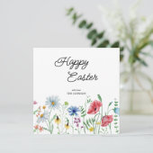 Gelukkige Pasen Wildbloemen Feestdagenkaart (Staand voorkant)