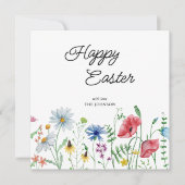 Gelukkige Pasen Wildbloemen Feestdagenkaart (Voorkant)
