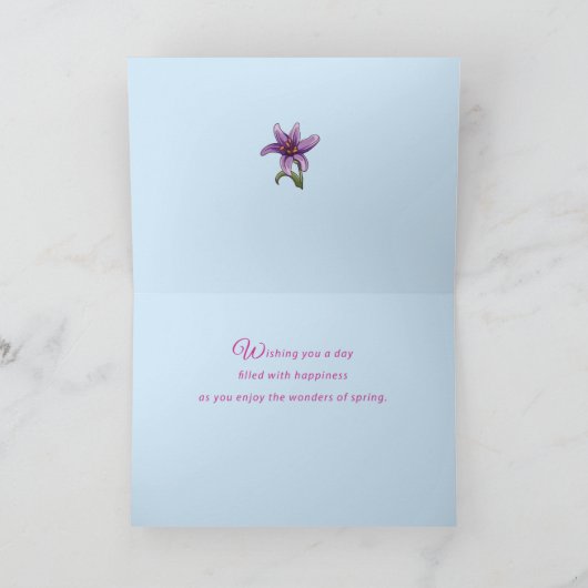 Gelukkige Pasen, Wildflowers Feestdagen Kaart (Binnen)