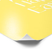 Gelukkige Pasen witte konijnenoren geel Foto Afdruk (Hoek)