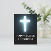 Gelukkige Pasen Witte Kruis Kerk Zondagsdienst Feestdagenkaart (Staand voorkant)