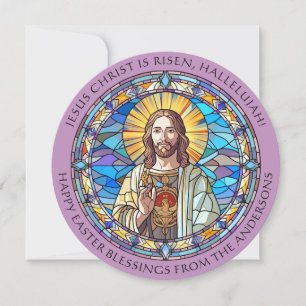 Gelukkige Pasen Zegeningen Opstanding Religieus Feestdagenkaart