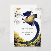 Gelukkige Pastel Draak Verjaardag Bedankkaart (Voorkant / Achterkant)