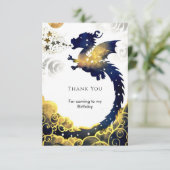 Gelukkige Pastel Dragon Verjaardag Bedankkaart (Staand voorkant)