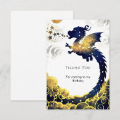 Gelukkige Pastel Dragon Verjaardag Bedankkaart (Voorkant / Achterkant)