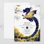 Gelukkige Pastel Dragon Verjaardag Kaart (Voorkant / Achterkant)