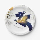Gelukkige Pastel Dragon Verjaardag Papieren Bordje (Voorkant)