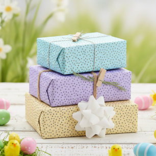 Gelukkige Pastel Hand getrokken Polka Dots Pasen Inpakpapier Vel