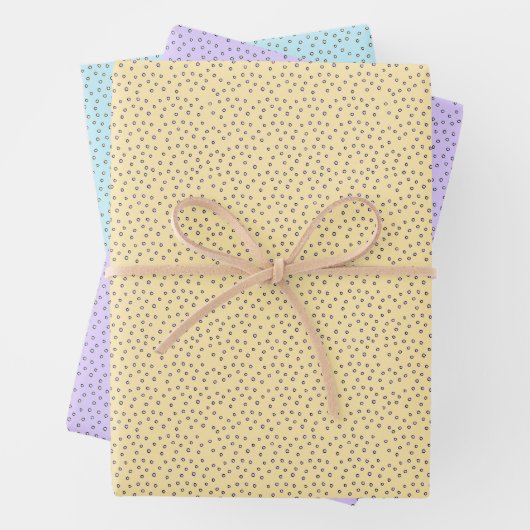 Gelukkige Pastel Hand getrokken Polka Dots Pasen Inpakpapier Vel (In situ)