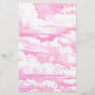 Gelukkige Pastel Roze Wolken Briefpapier