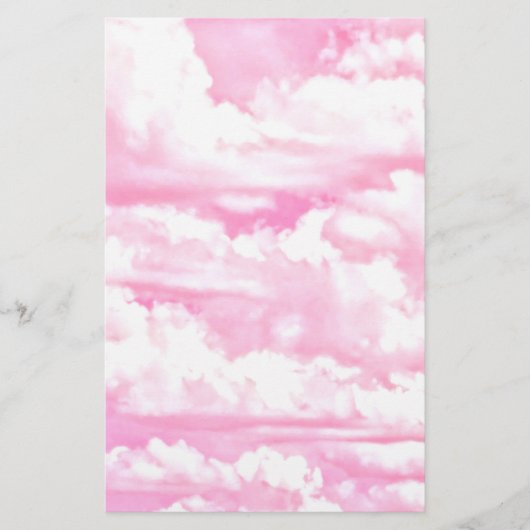 Gelukkige Pastel Roze Wolken Briefpapier (Voorkant)