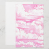 Gelukkige Pastel Roze Wolken Briefpapier (Voorkant / Achterkant)