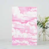 Gelukkige Pastel Roze Wolken Briefpapier (Staand voorkant)