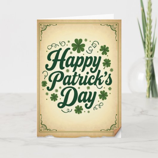 Gelukkige Patricks Dag Groene Kaart (Voorkant)
