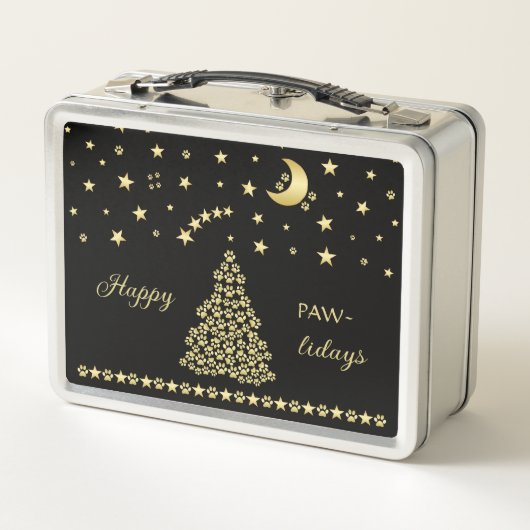 Gelukkige Pawholidays, Gouden glanzende Paw Kerstb (Achterkant)