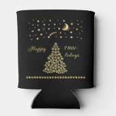 Gelukkige Pawholidays, Gouden glanzende Paw Kerstb Blikjeskoeler (Achterkant)