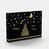 Gelukkige Pawholidays, Gouden glanzende Paw Kerstb Fotoblokken (Links)