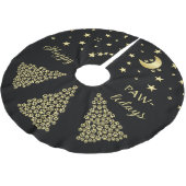Gelukkige Pawholidays, Gouden glanzende Paw Kerstb Kerstboom Rok (Gekanteld)