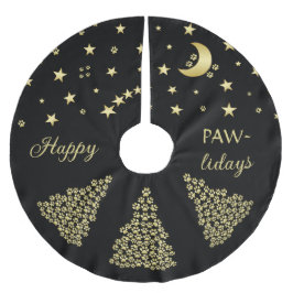 Gelukkige Pawholidays, Gouden glanzende Paw Kerstb Kerstboom Rok