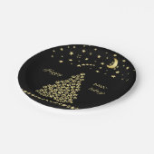 Gelukkige Pawholidays, Gouden glanzende Paw Kerstb Papieren Bordje (Gekanteld)