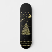 Gelukkige Pawholidays, Gouden glanzende Paw Kerstb Persoonlijk Skateboard (Voorkant)
