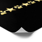 Gelukkige Pawholidays, Gouden glanzende Paw Kerstb Poster (Hoek)