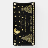 Gelukkige Pawholidays, Gouden glanzende Paw Kerstb Spandoek (Verticaal)