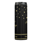 Gelukkige Pawholidays, Gouden glanzende Paw Kerstb Thermosbeker (Achterkant)