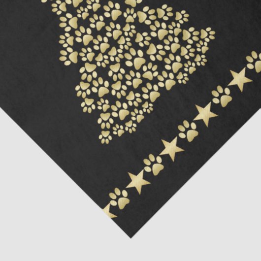 Gelukkige Pawholidays, Gouden glanzende Paw Kerstb Tissuepapier (Detail)