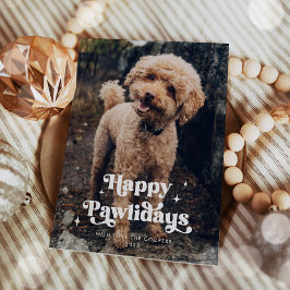 Gelukkige Pawholidays Hond Foto Grappige Kerstmis Feestdagenkaart