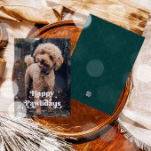 Gelukkige Pawholidays Hond Foto Grappige Kerstmis Feestdagenkaart