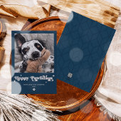 Gelukkige Pawholidays Hond Foto Grappige Kerstmis Feestdagenkaart