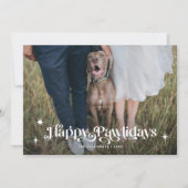 Gelukkige Pawholidays Hond Horizontale Foto Kerstm Feestdagenkaart (Voorkant)