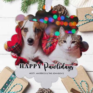 Gelukkige Pawholidays Moderne Douane Huisdier Hond Ornament Kaart