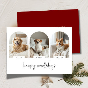 Gelukkige Pawlidays Fotokaarten Met Naam Van Hond Feestdagenkaart