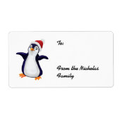 Gelukkige Penguin Kerstmis Present labels (L) (Voorkant)