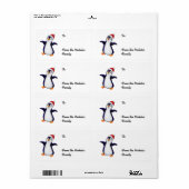 Gelukkige Penguin Kerstmis Present labels (L) (Full Sheet)
