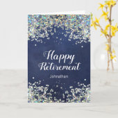 Gelukkige Pensioen Valse Glitter Confetti Kaart (Gele Bloem)