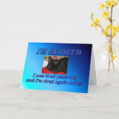 Gelukkige Pensioen Verlaat het werk Slaapkat Kaart (Gele Bloem)