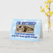 Gelukkige Pensioen Verlaat het werk Slaapkat Kaart (Gele Bloem)