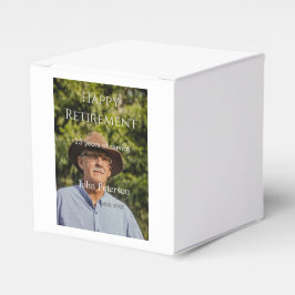 Gelukkige pensioenfoto naam jaar van dienst bedankdoosjes