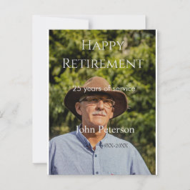 Gelukkige pensioenfoto naam jaar van dienst briefkaart