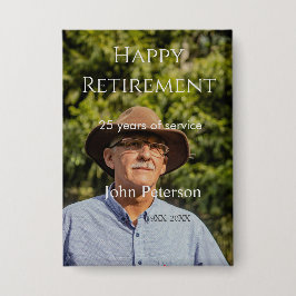 Gelukkige pensioenfoto naam jaar van dienst button