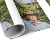 Gelukkige pensioenfoto naam jaar van dienst cadeaupapier (Rol Hoek)