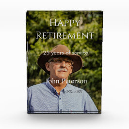 Gelukkige pensioenfoto naam jaar van dienst fotoblokken