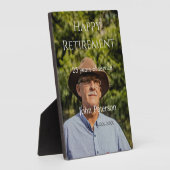 Gelukkige pensioenfoto naam jaar van dienst fotoplaat (Zijkant)