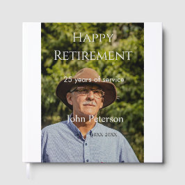 Gelukkige pensioenfoto naam jaar van dienst gastenboek